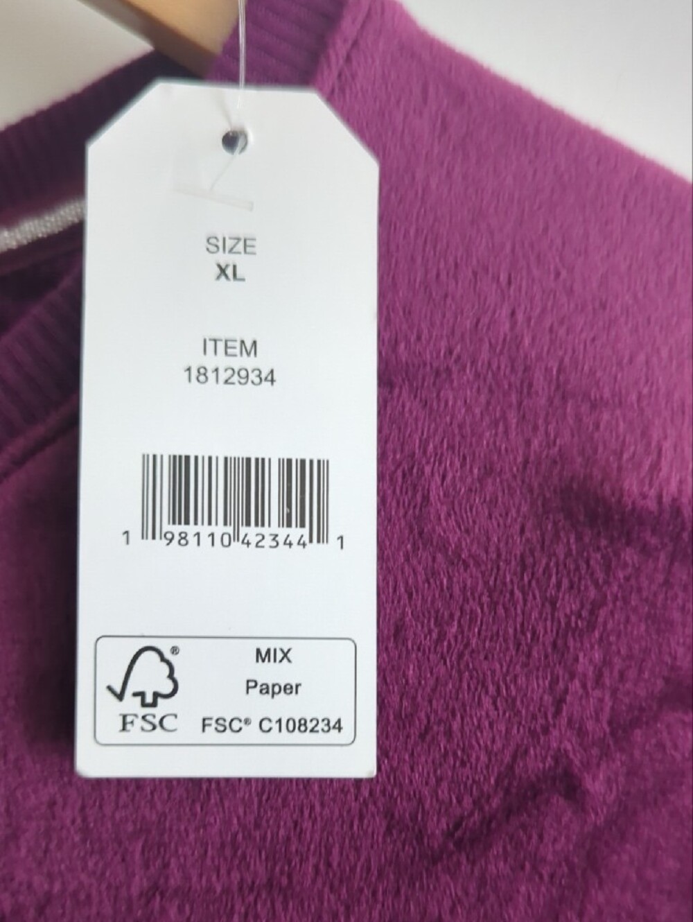 Nautica Pajama Top Long Sleeve - Plum P2P 25-30 L27 - Picture 4 of 9